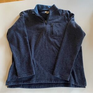 Woolrich Men's 1/4 Zip Pullover Sweater Zip Pocket Outdoor Hiking Blue - XL